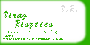 virag risztics business card